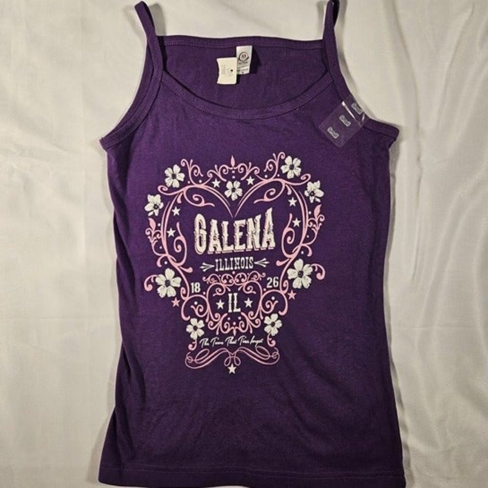 Purple Tank Top Featuring Galena Illinois - Size‎ S - NWT by Active Apparel